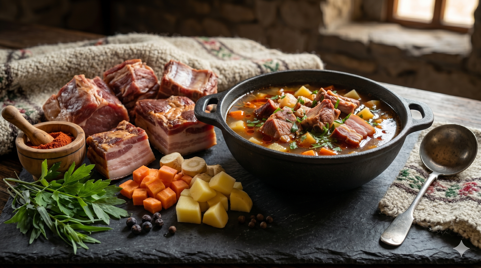 Ciorba de porc cu afumatura
